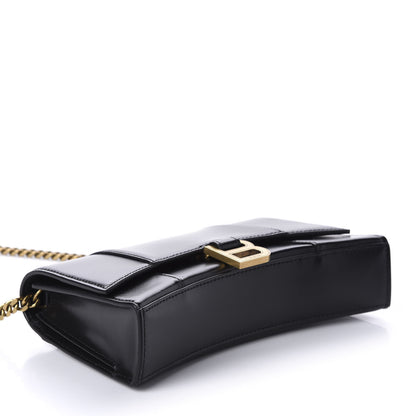 Balenciaga Shiny Box Calfskin Small Hourglass Evening Chain Bag Black 4 of 8