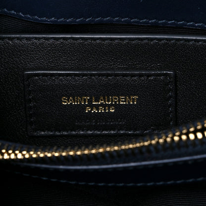 Saint Laurent Calfskin Y Quilted Monogram Small Loulou Chain Satchel Denim Brut 7 of 13