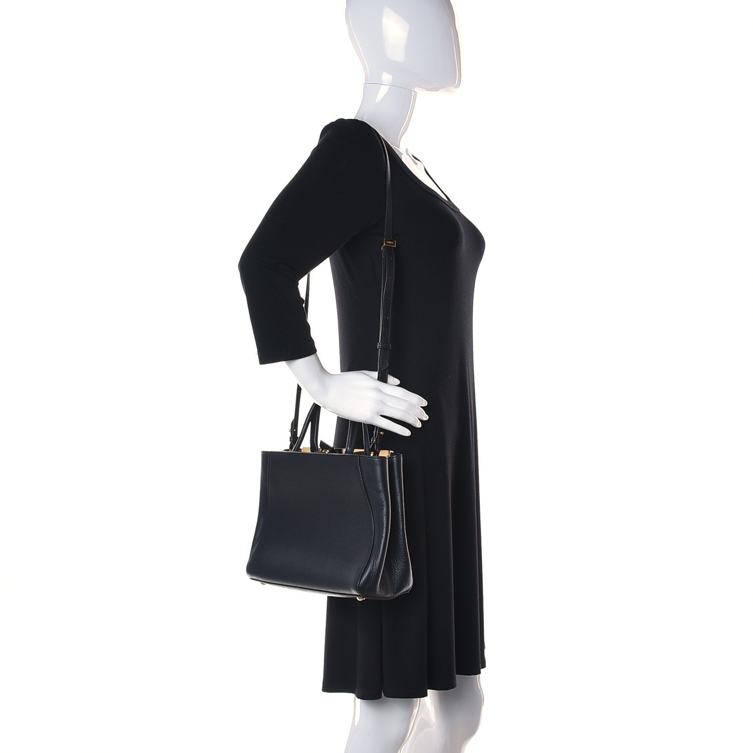 Fendi Vitello Elite Petite 2Jours Tote Black 2 of 13