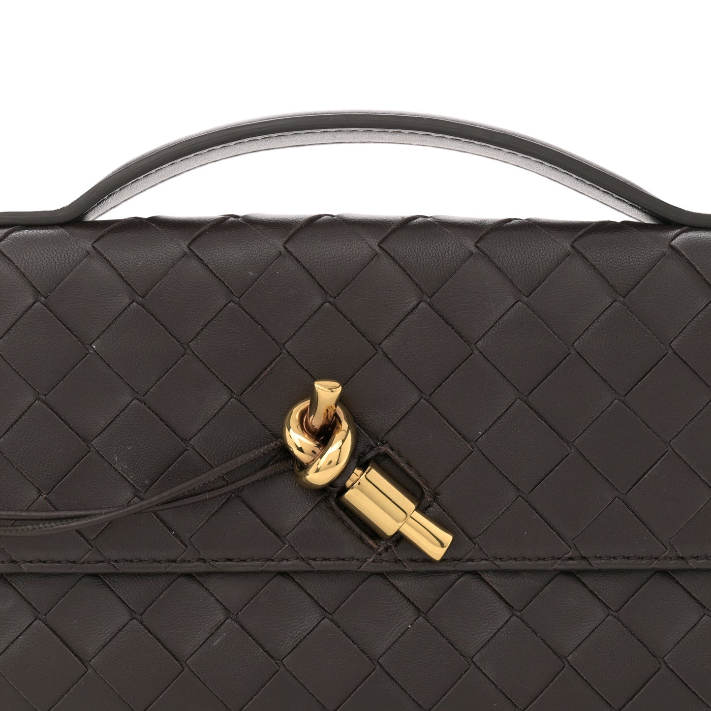 Nappa Intrecciato Long Andiamo Top Handle Clutch Fondant