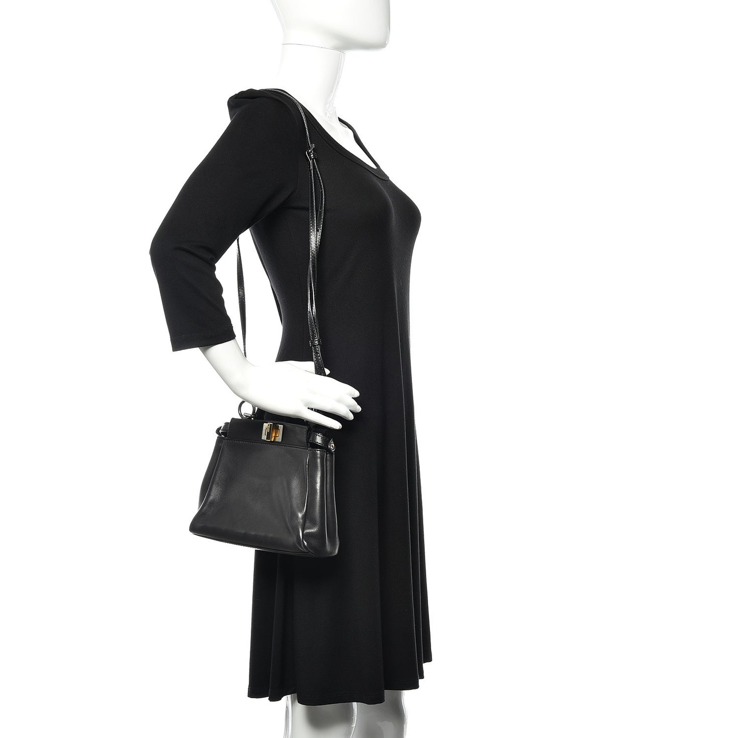Vitello Saddle Mini Peekaboo Iconic Satchel Black