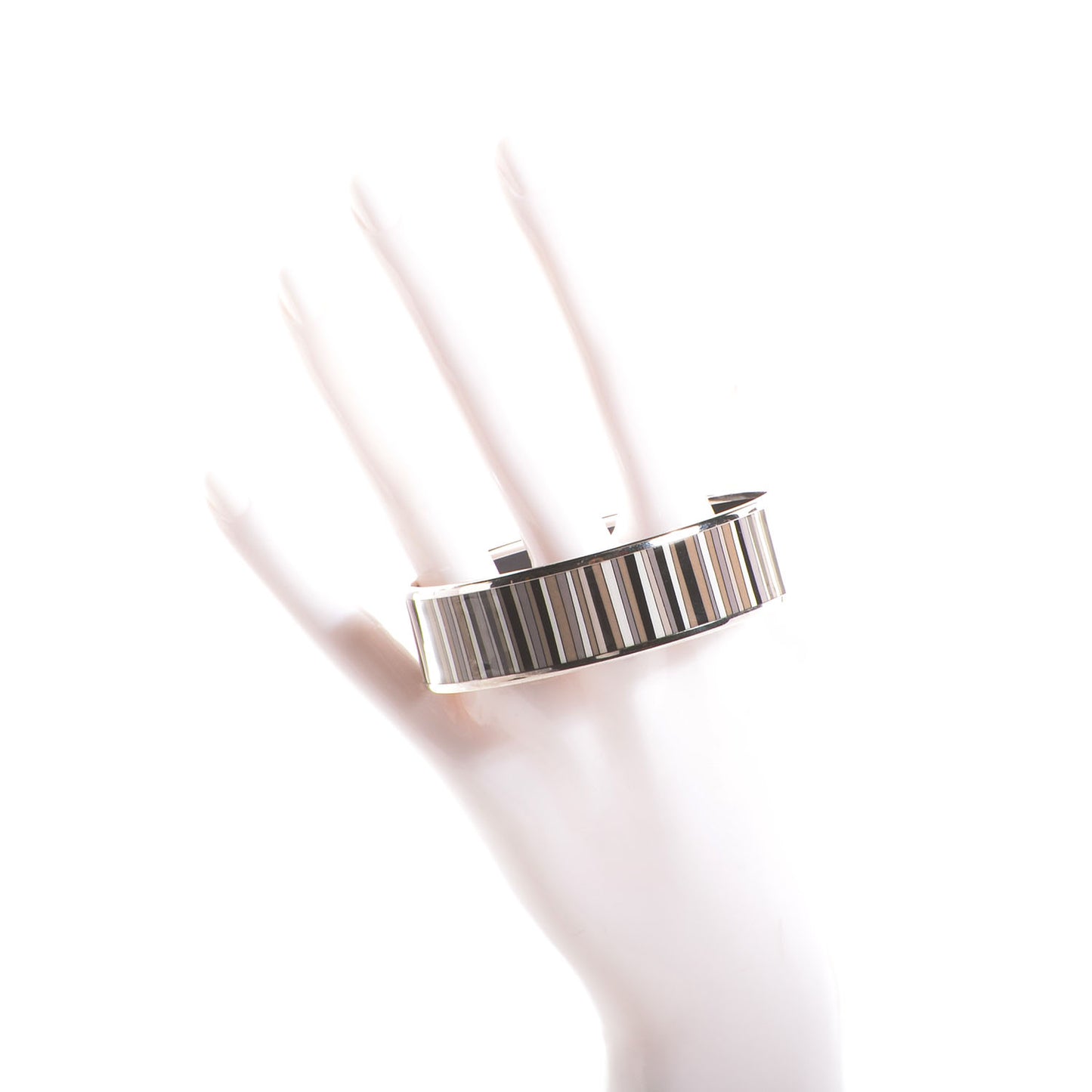 Enamel Printed Stripes Wide Bracelet 70