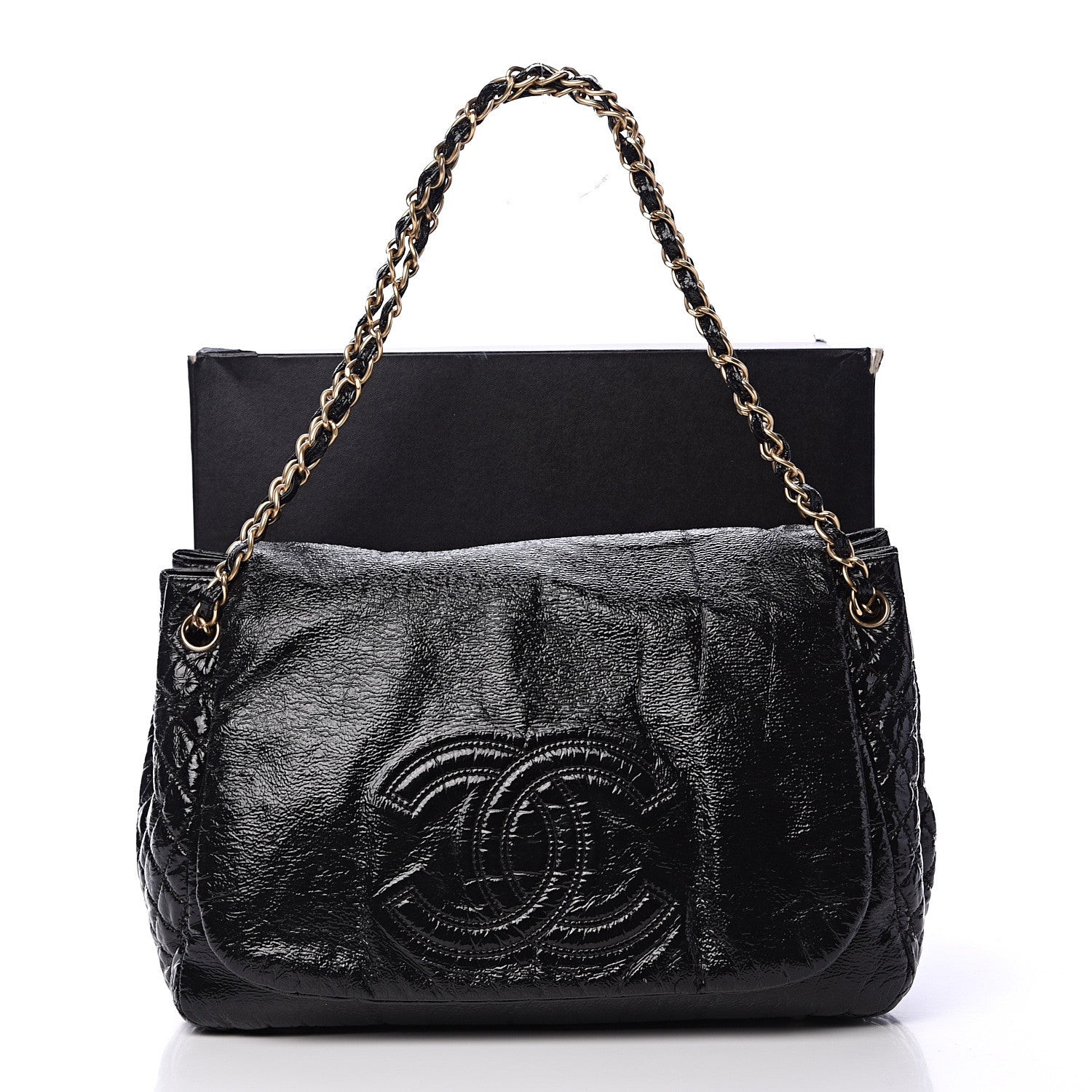 Chanel Vinyl XL Rock and Chain Flap Black 14 of 14