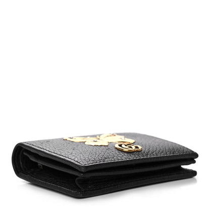 Gucci Pebbled Calfskin Butterfly Card Case Black 4 of 13
