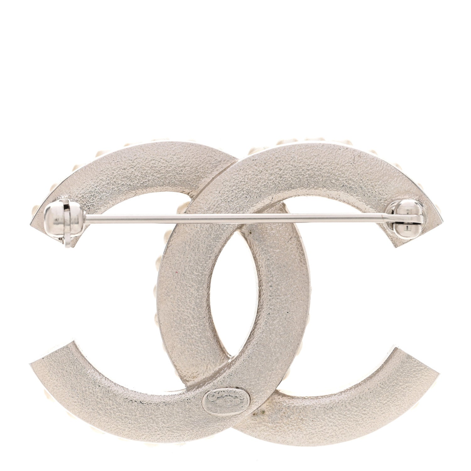 Chanel Pearl Crystal CC Brooch Silver 3 of 6