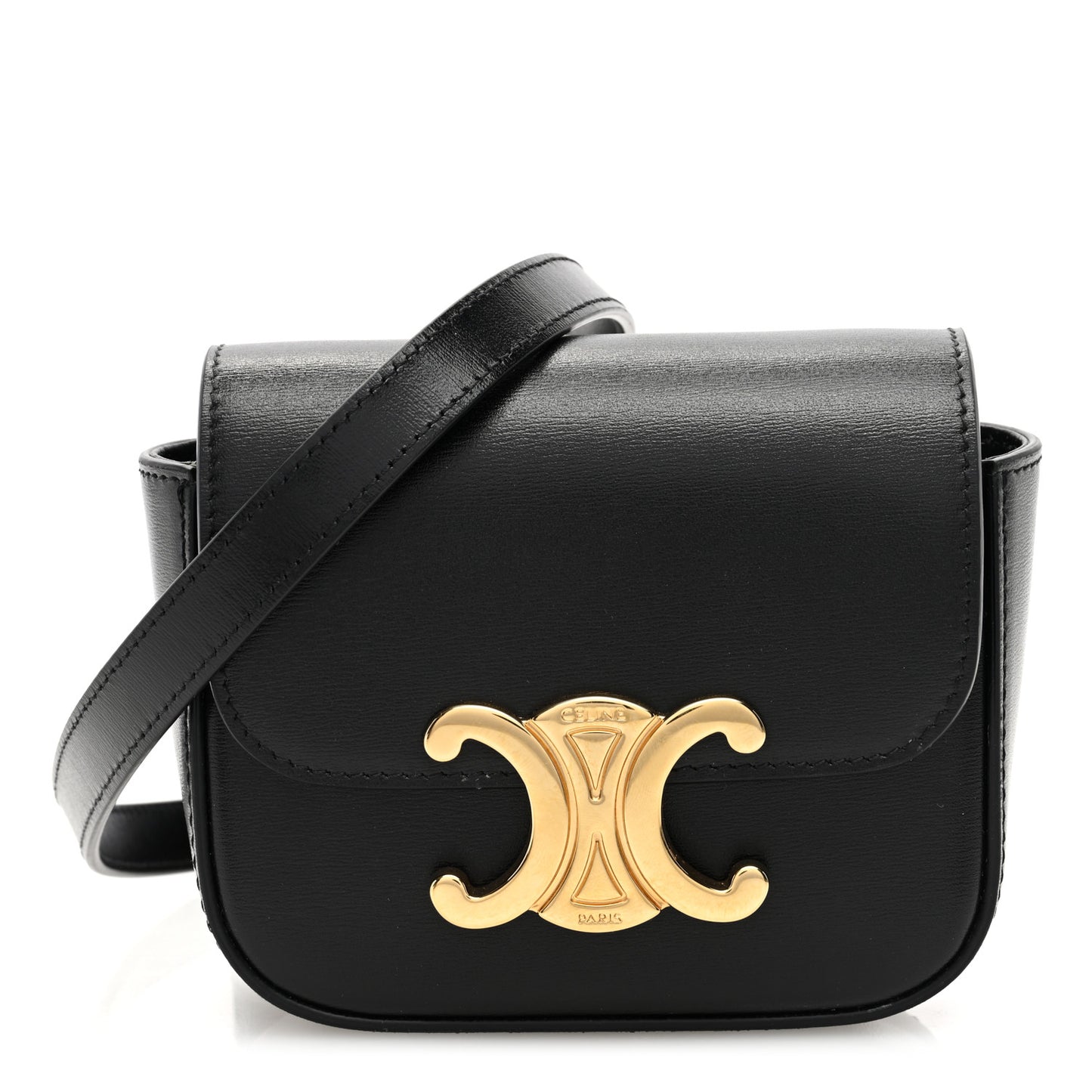 Shiny Calfskin Mini Triomphe Black