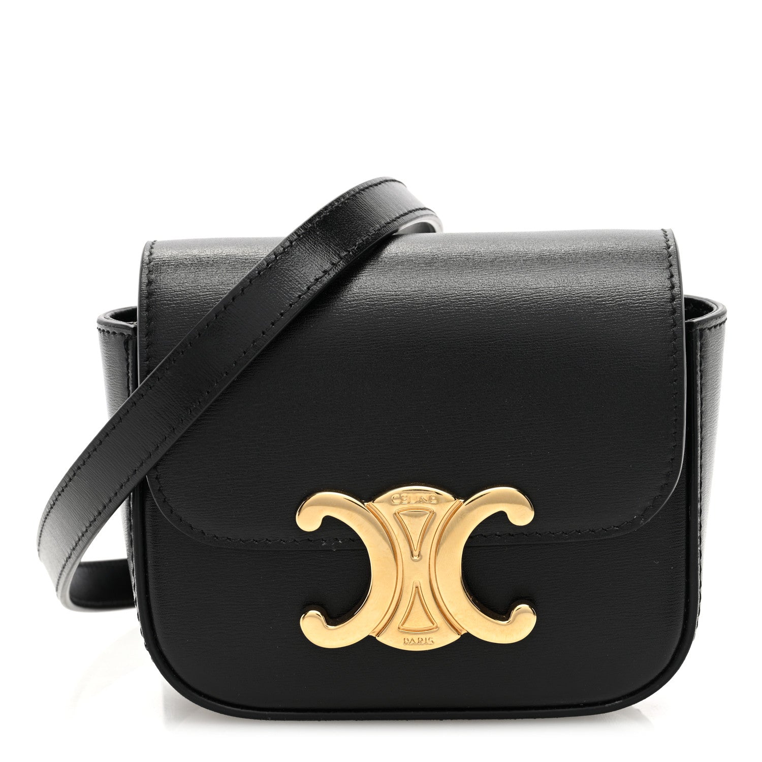 Celine Shiny Calfskin Mini Triomphe Black 1 of 9