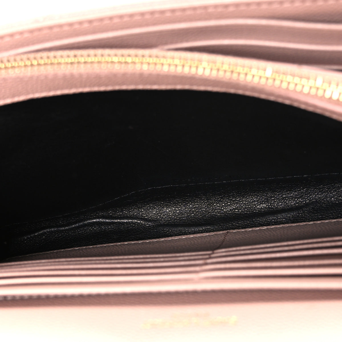 Grain De Poudre Matelasse Chevron Monogram Chain Wallet Pale Blush