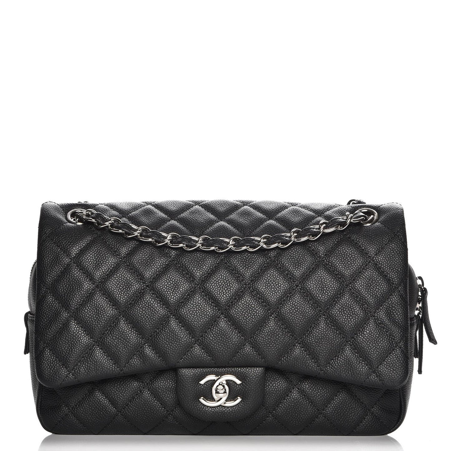 Caviar Quilted Jumbo Easy Flap Black