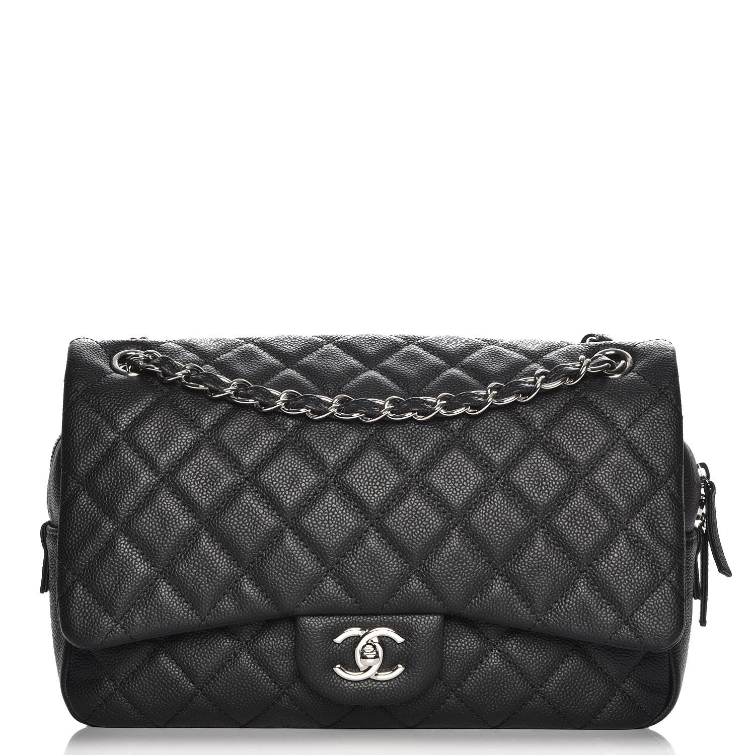 Chanel Caviar Quilted Jumbo Easy Flap Black 1 of 8