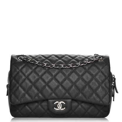 Chanel Caviar Quilted Jumbo Easy Flap Black 1 of 8