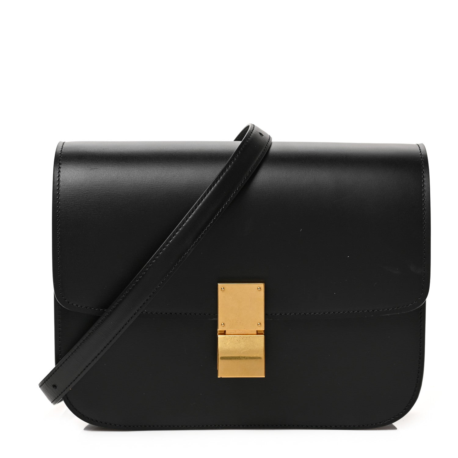 Celine Box Calfskin Medium Classic Box Flap Bag Black 1 of 9