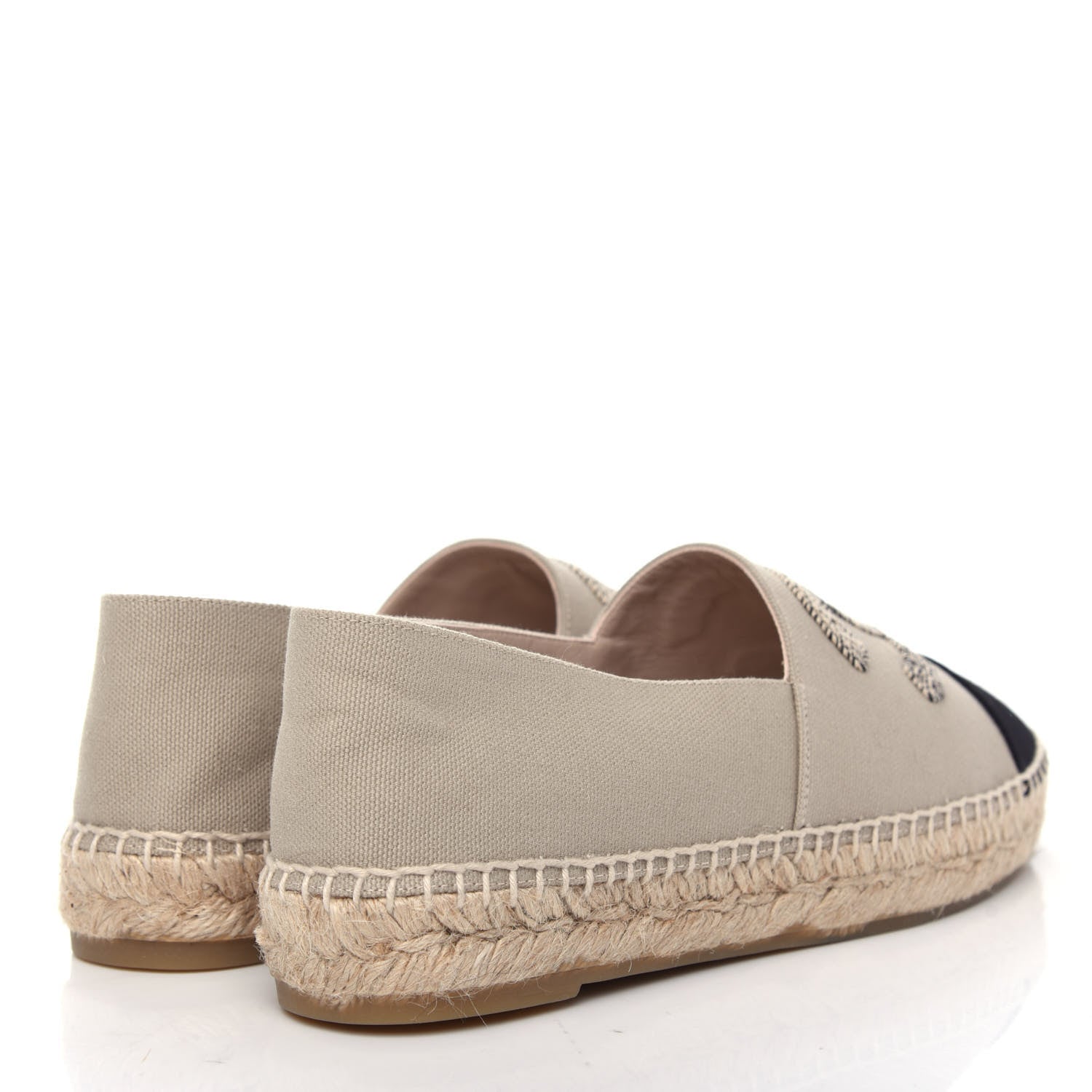 Chanel Canvas Grosgrain CC Espadrilles 39 Light Green Black 4 of 12