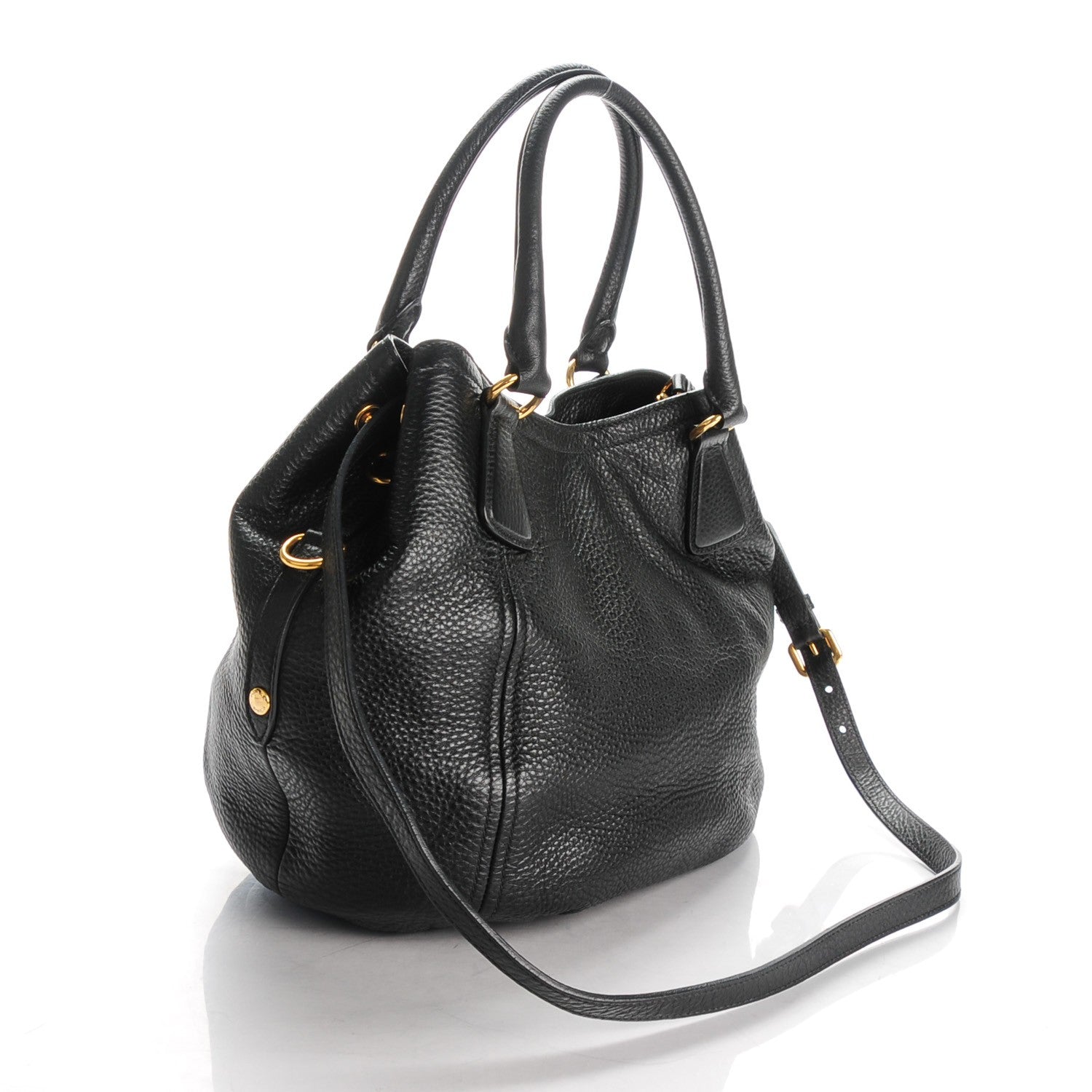 Prada Vitello Daino Tote Nero Black 3 of 9
