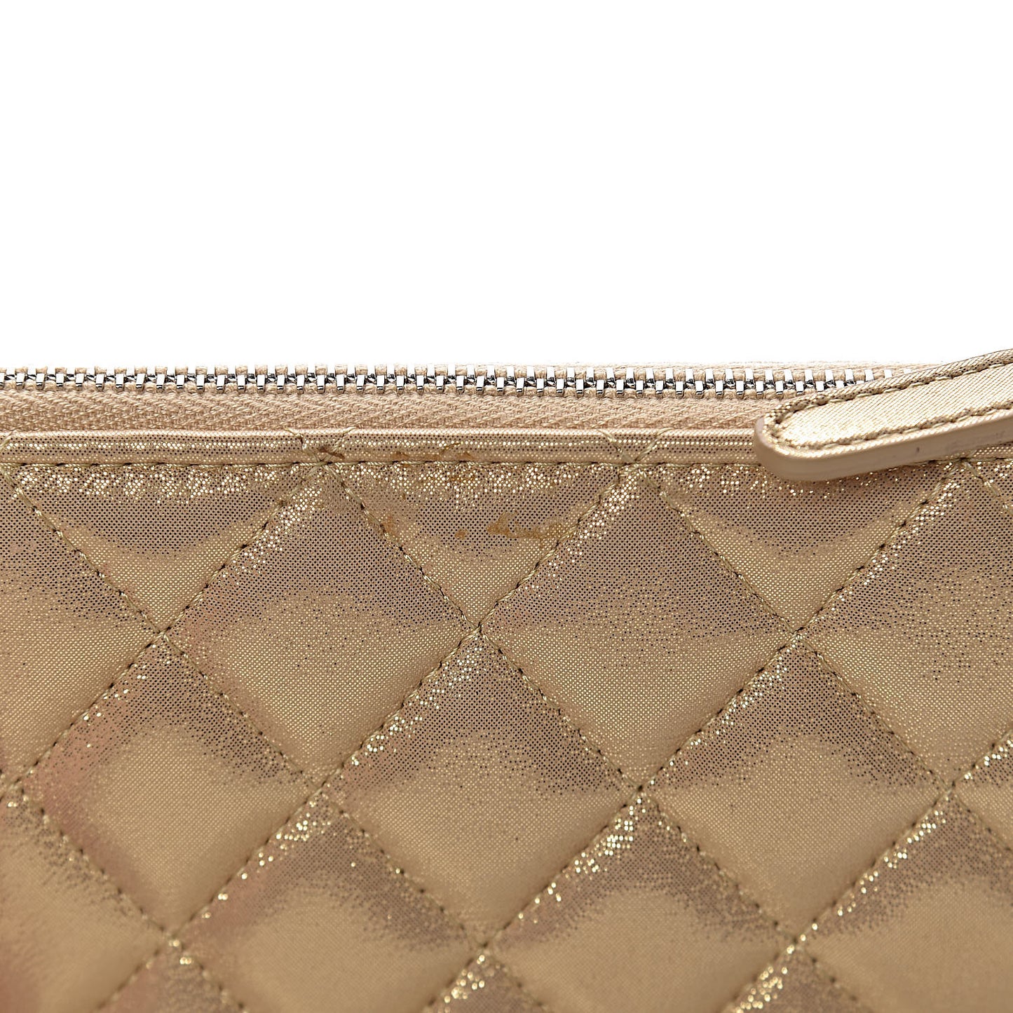 Metallic Lambskin Star Embossed Coin Purse Case Gold