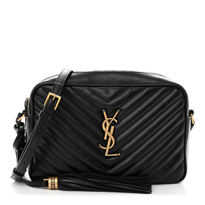Saint Laurent Calfskin Matelasse Monogram Lou Camera Bag Black 1 of 11