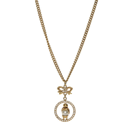Chanel Pearl Crystal Penguin Pendant Necklace Gold 1 of 4