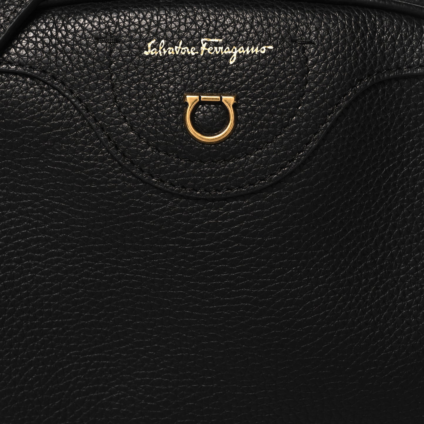 Calfskin Travel Camera Crossbody Bag Black