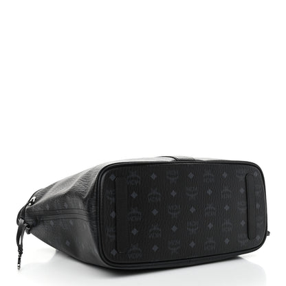 MCM Visetos Medium Liz Reversible Shopper Tote Black 7 of 16