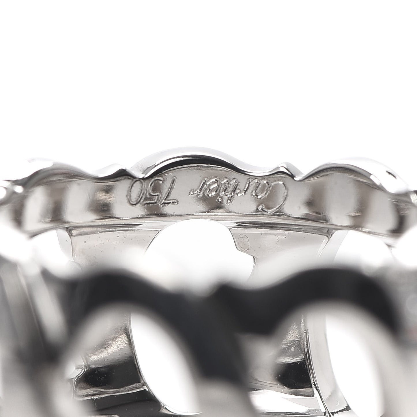 18K White Gold Diamond 13mm C De Band Ring 54 6.75