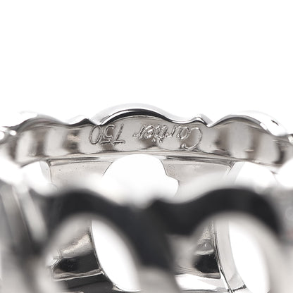 Cartier 18K White Gold Diamond 13mm C De Band Ring 54 6.75 5 of 5
