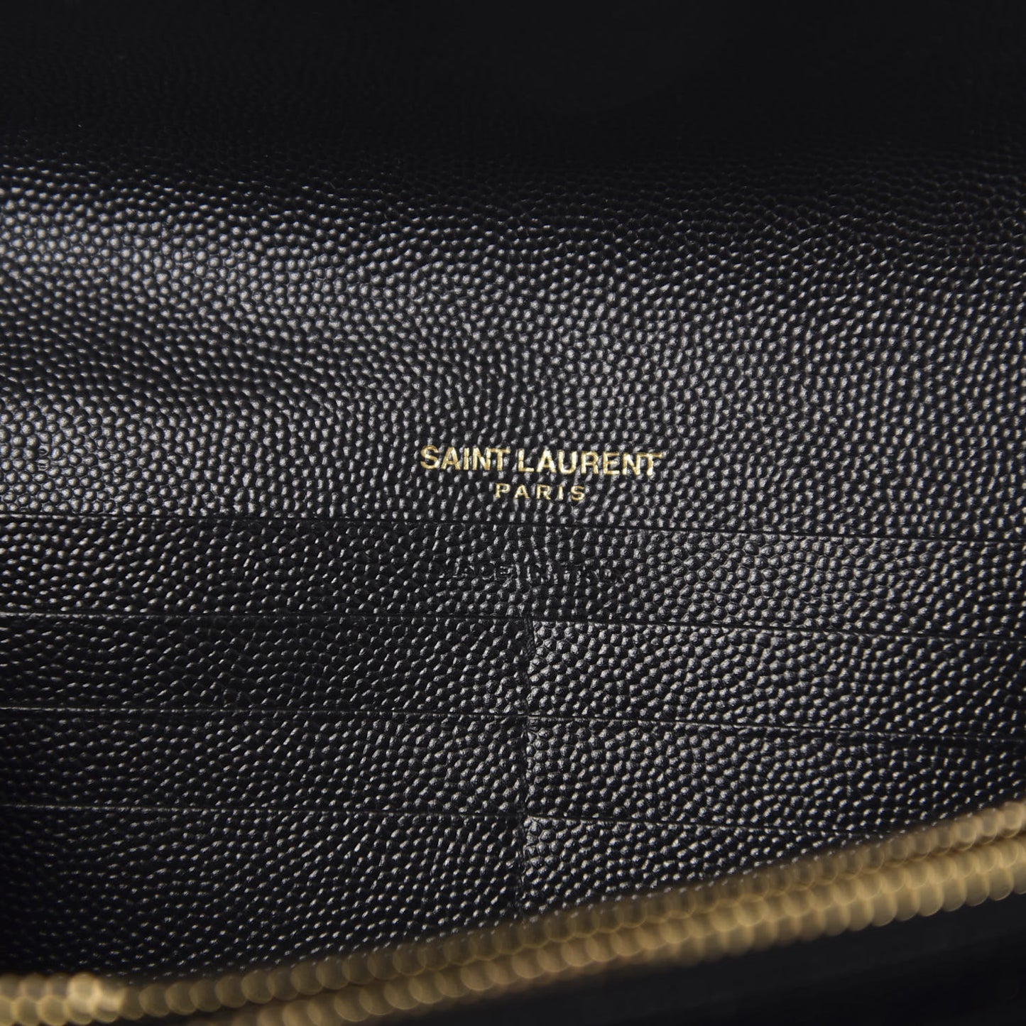 Grain De Poudre Matelasse Chevron Monogram Flap Wallet Black