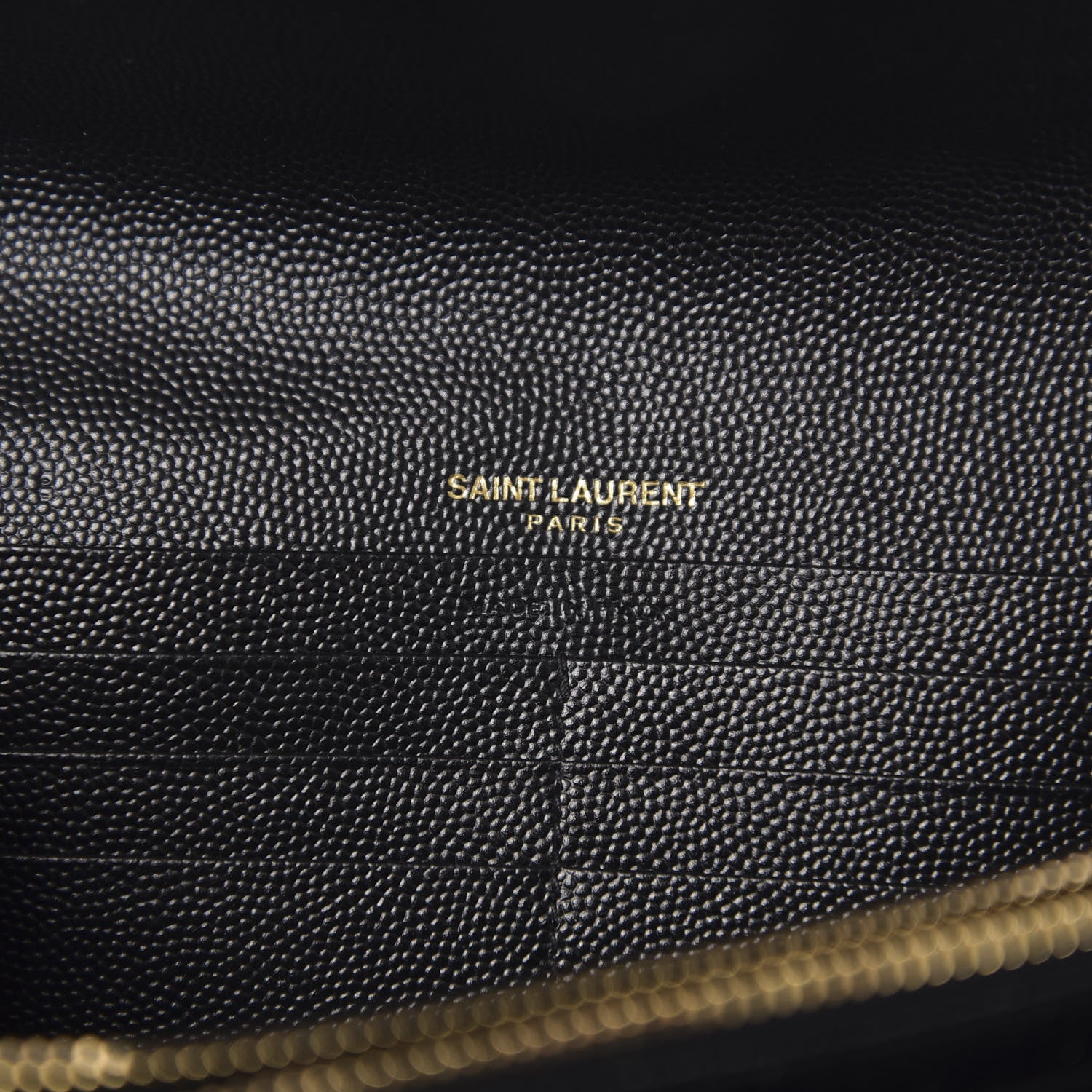 Saint Laurent Grain De Poudre Matelasse Chevron Monogram Flap Wallet Black 6 of 7