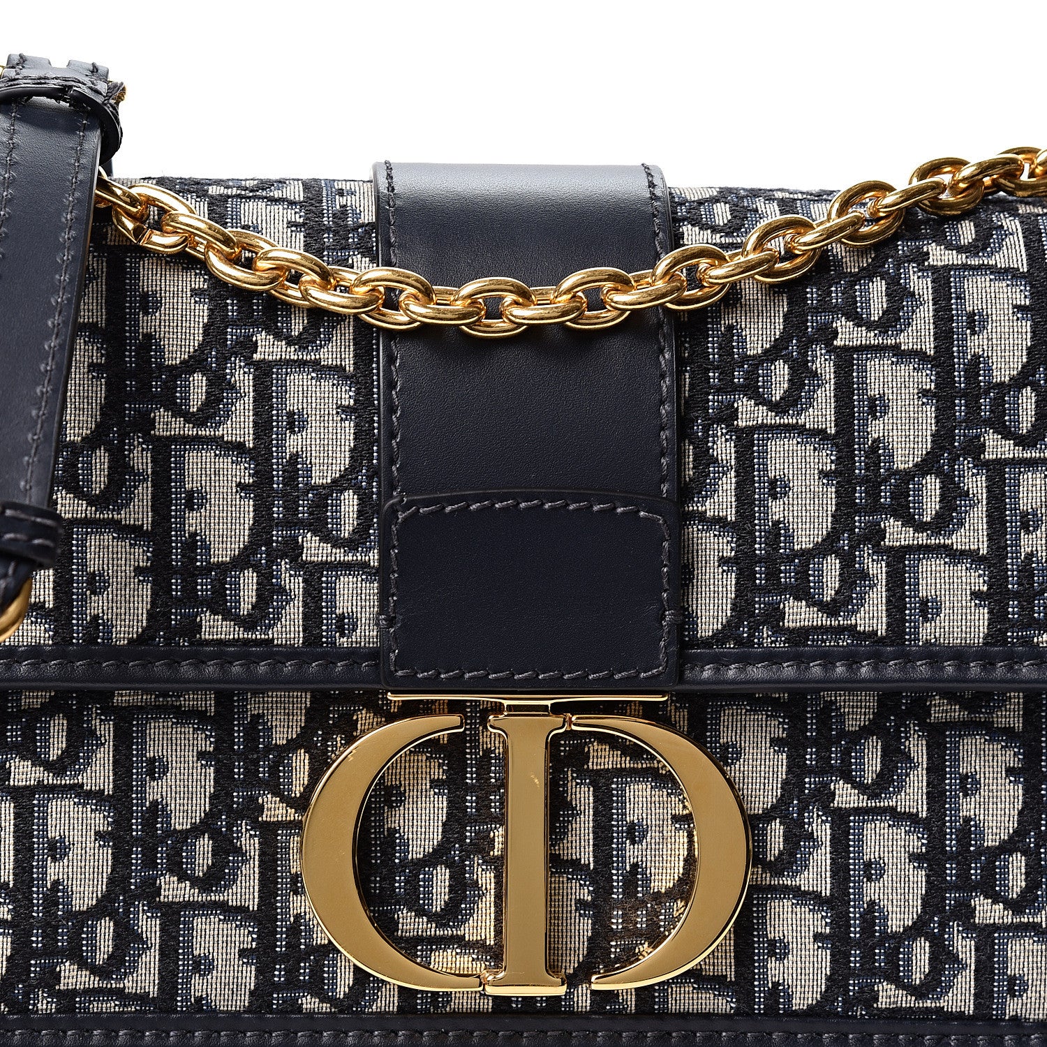 Christian Dior Oblique 30 Montaigne Chain Flap Bag Blue 6 of 8