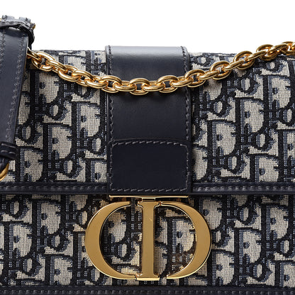 Christian Dior Oblique 30 Montaigne Chain Flap Bag Blue 6 of 8