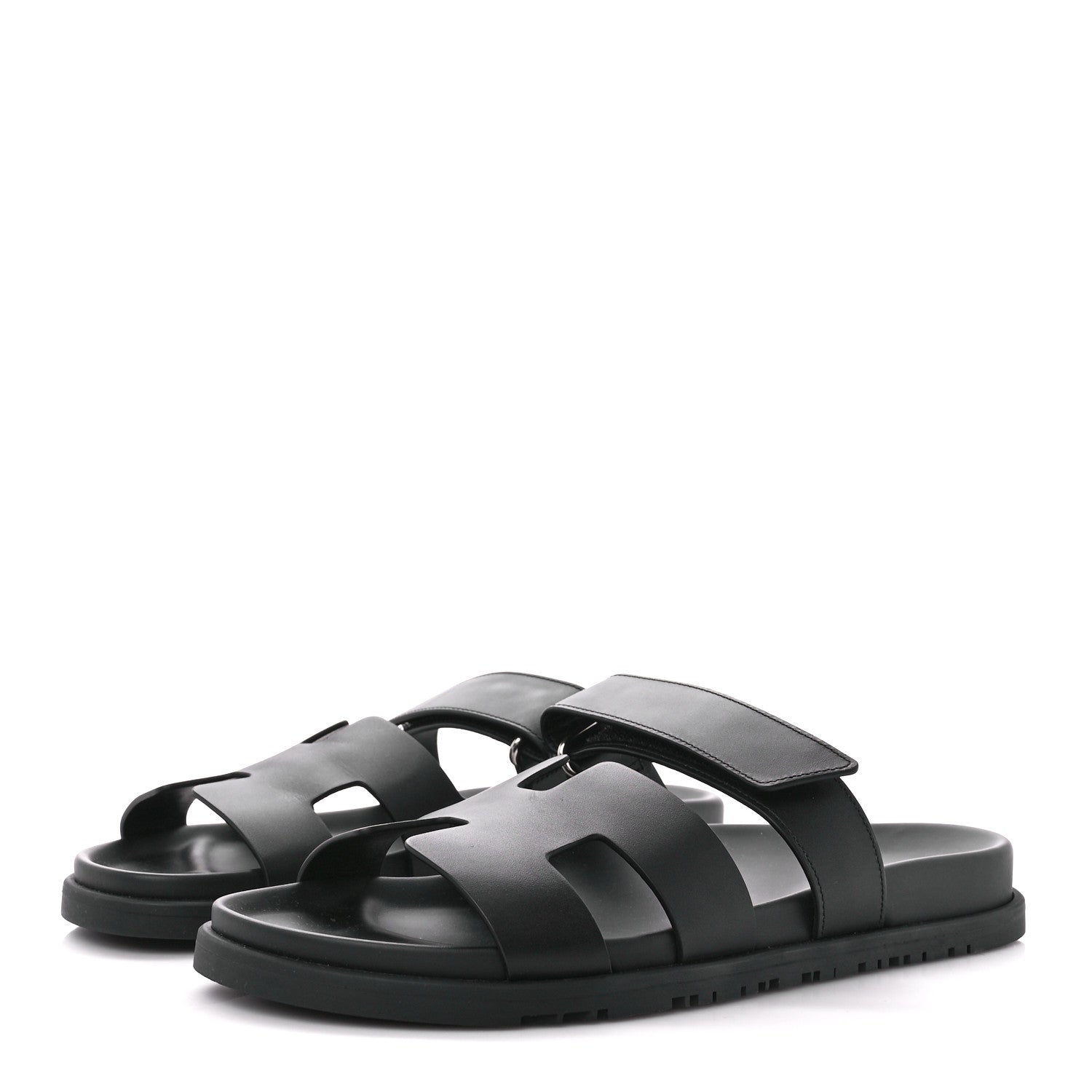 Hermes Calfskin Womens Chypre Sandals 41 Black 3 of 9