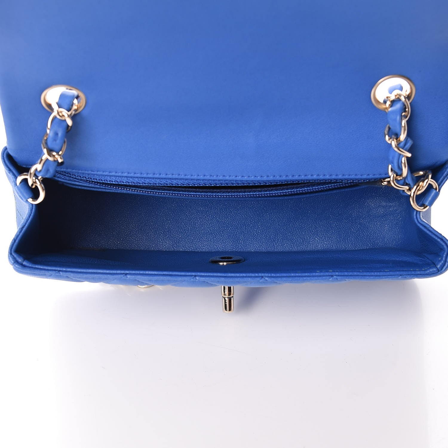 Chanel Lambskin Quilted Mini Rectangular Flap Blue 5 of 9
