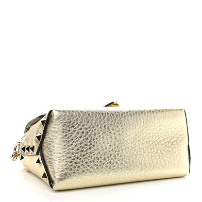 Valentino Garavani Metallic Pebbled Calfskin Mini Rockstud Crossbody Bag Gold 4 of 8