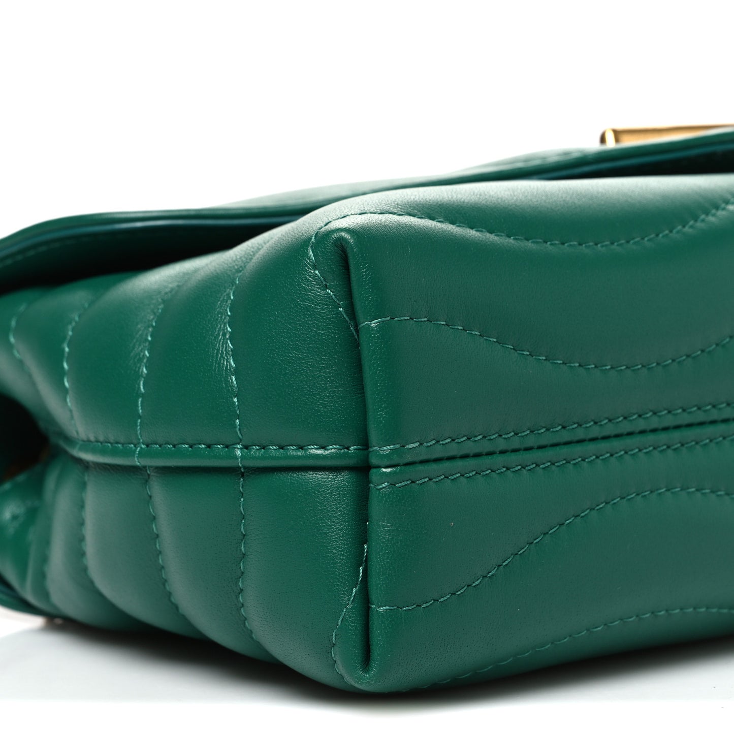 Calfskin New Wave Chain Bag MM NM Emerald