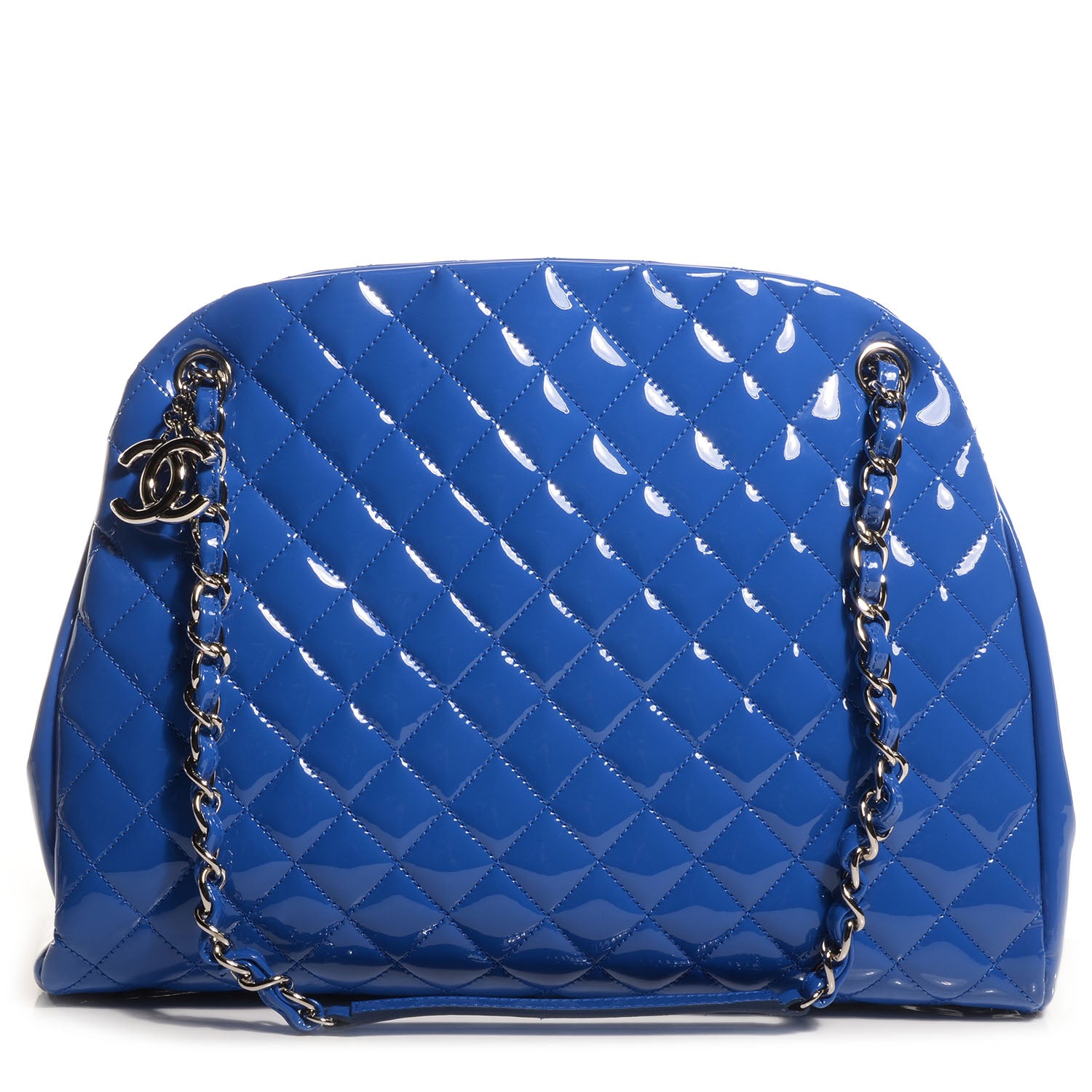 Chanel Patent Quilted Large Just Mademoiselle Bowling Bag Dark Blue 1 of 8