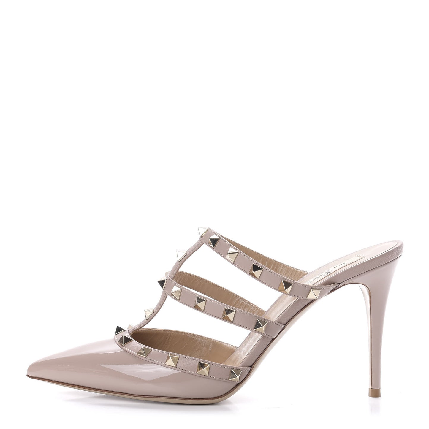Patent Rockstud 90mm Cage Mules 41 Poudre