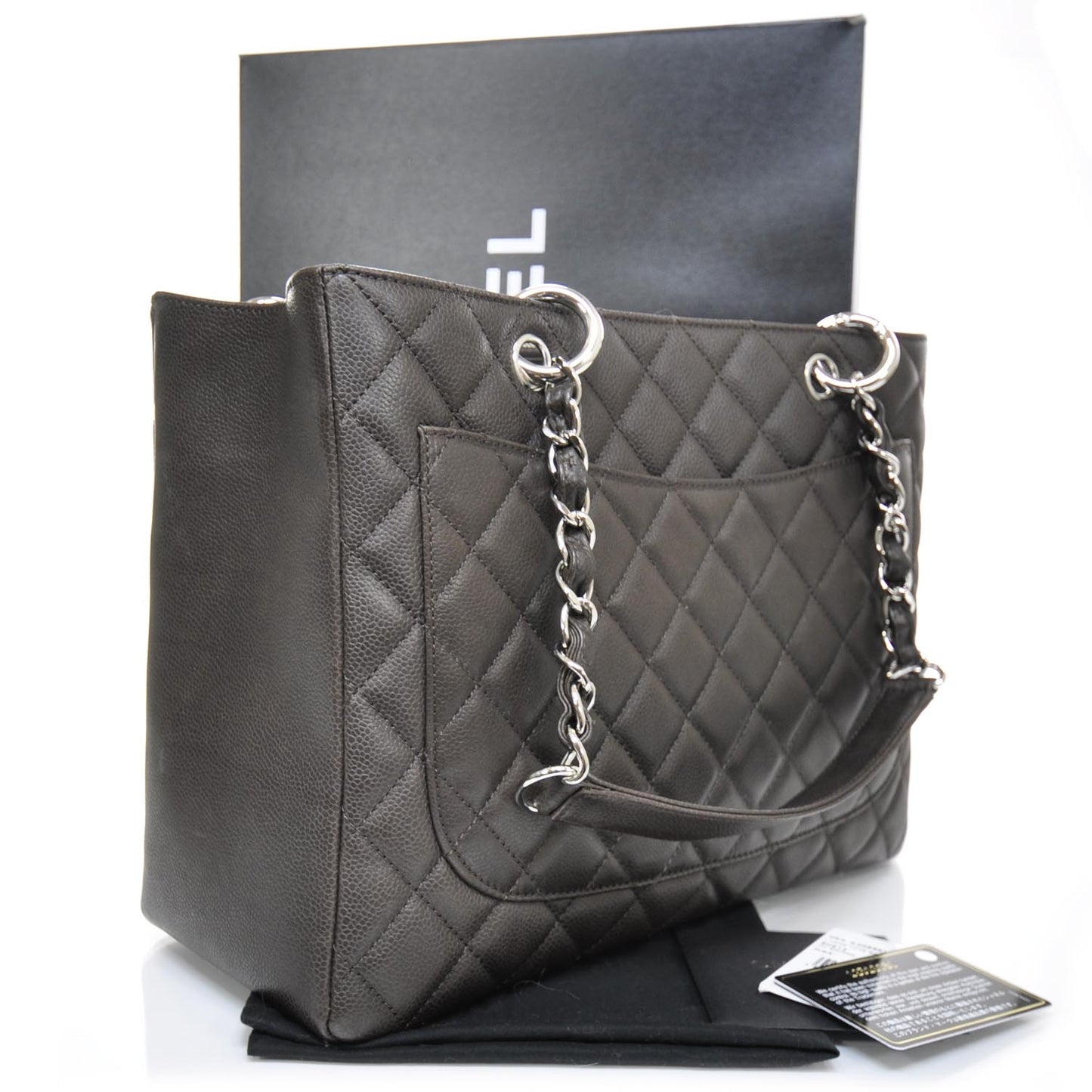 Caviar Grand Shopping Tote GST Dark Brown