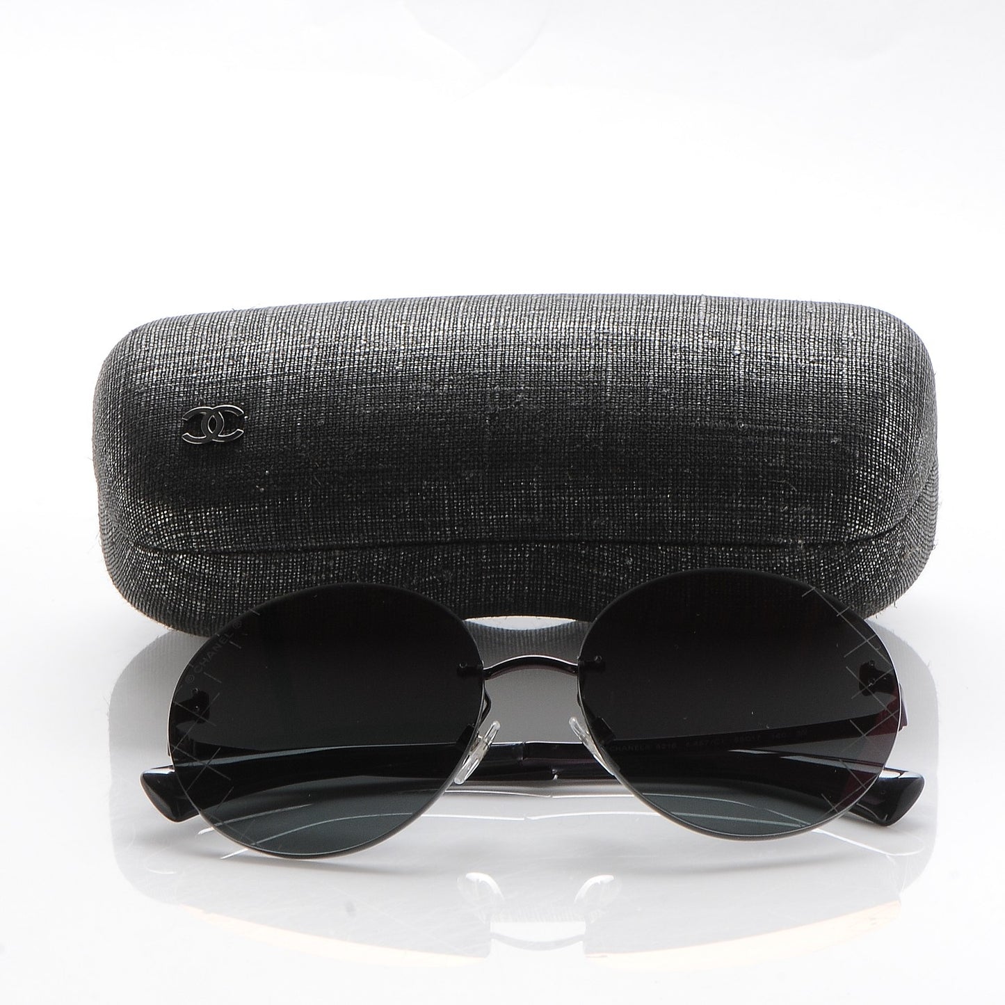 Metal Rimless Round Sunglasses 4216 Bordeaux