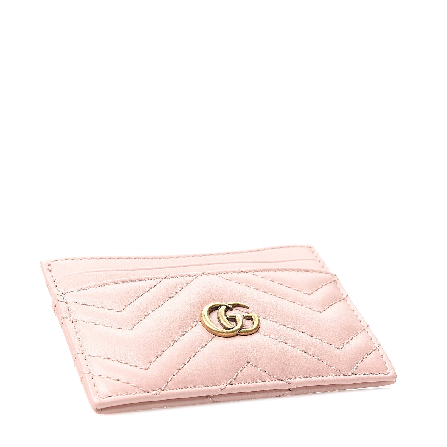 Gucci Calfskin Matelasse GG Marmont Card Holder Perfect Pink 3 of 6