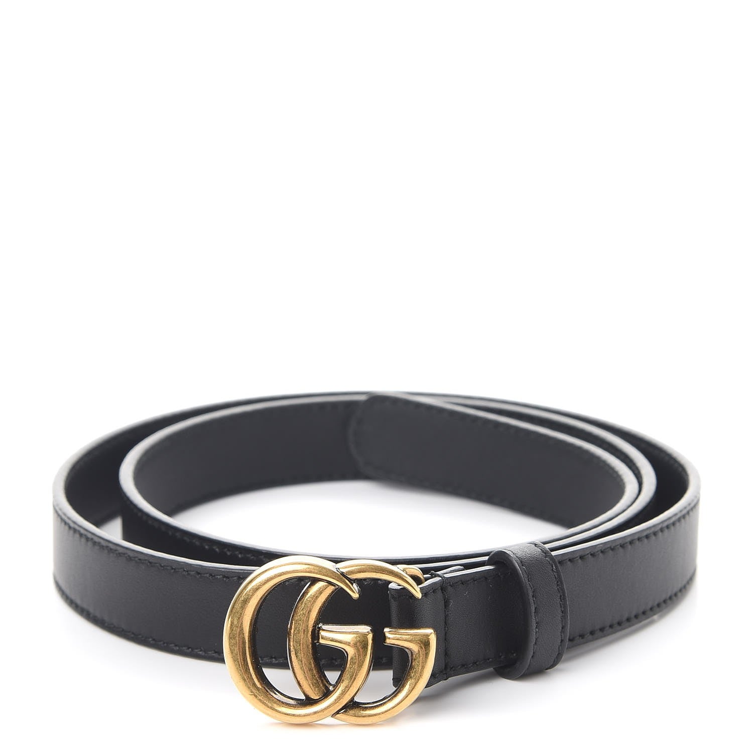 Gucci Calfskin Double G 20mm Belt 85 34 Black 1 of 7