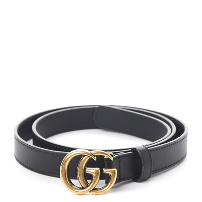 Gucci Calfskin Double G 20mm Belt 85 34 Black 1 of 7