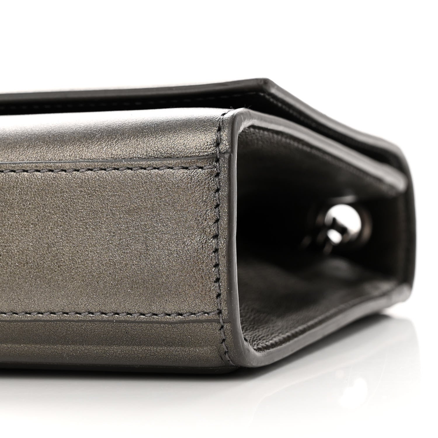 Saint Laurent Ribbed Calfskin Medium Monogram Kate Satchel Anthracite 9 of 11