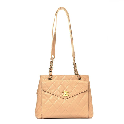 Chanel Caviar Quilted Flap Shoulder Bag Beige 1 of 11