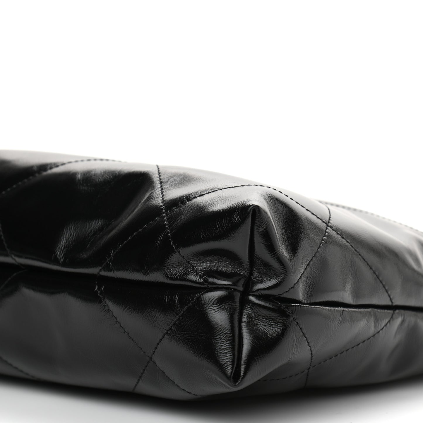 Shiny Calfskin Quilted Small Chanel 22 Black