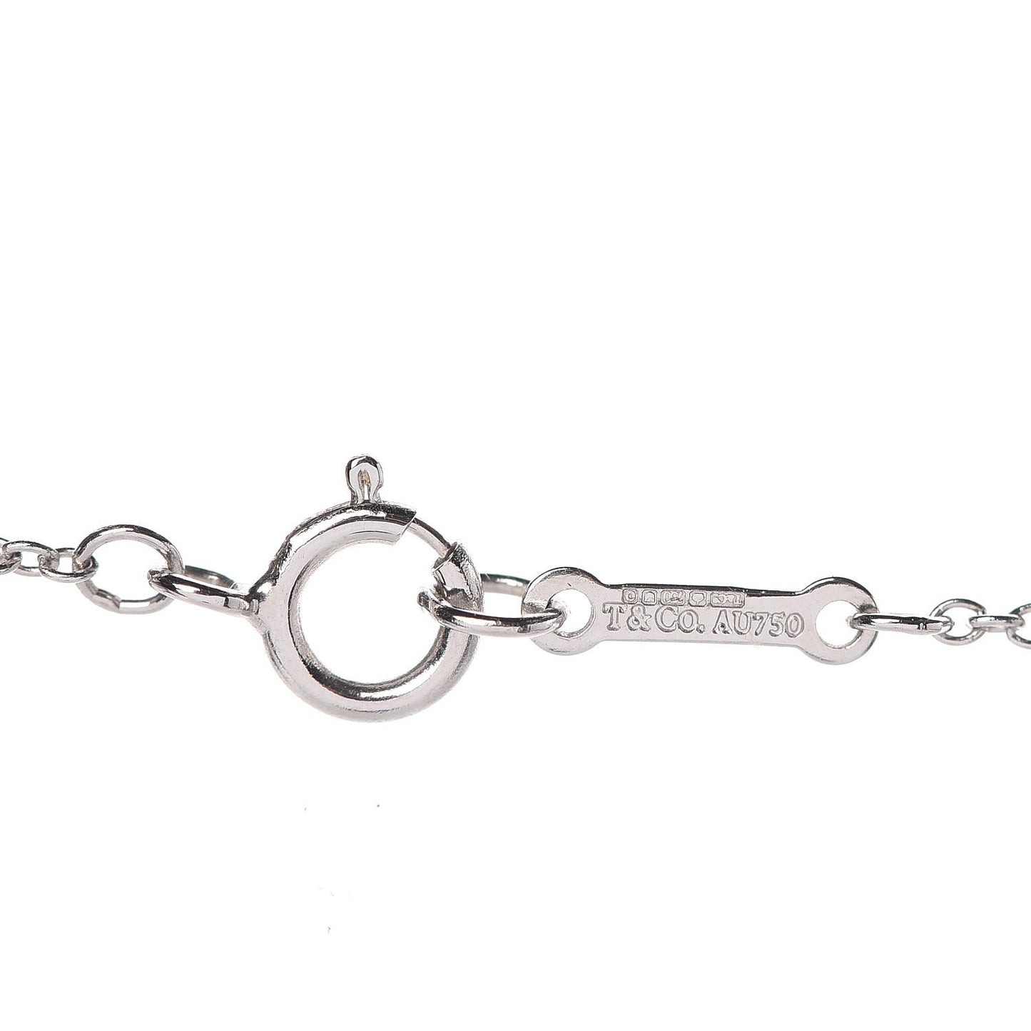 18K White Gold Diamond Small Paloma Picasso Loving Heart Necklace