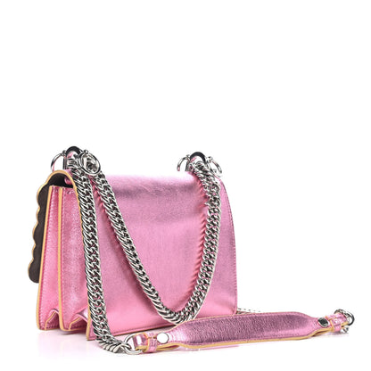 Fendi Vitello Catalan Mirror Scalloped Multi Studded Small Kan I Shoulder Bag Fuxia Chiaro 2 of 4