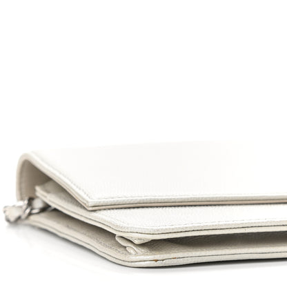 Chanel Caviar Sevruga Wallet on Chain WOC Silver 11 of 14