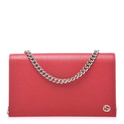 Gucci Textured Calfskin Medium Betty Chain Wallet Tabasco Red 1 of 9