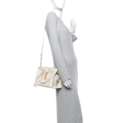Saint Laurent Calfskin Baby Monogram Cabas Dove White 2 of 12