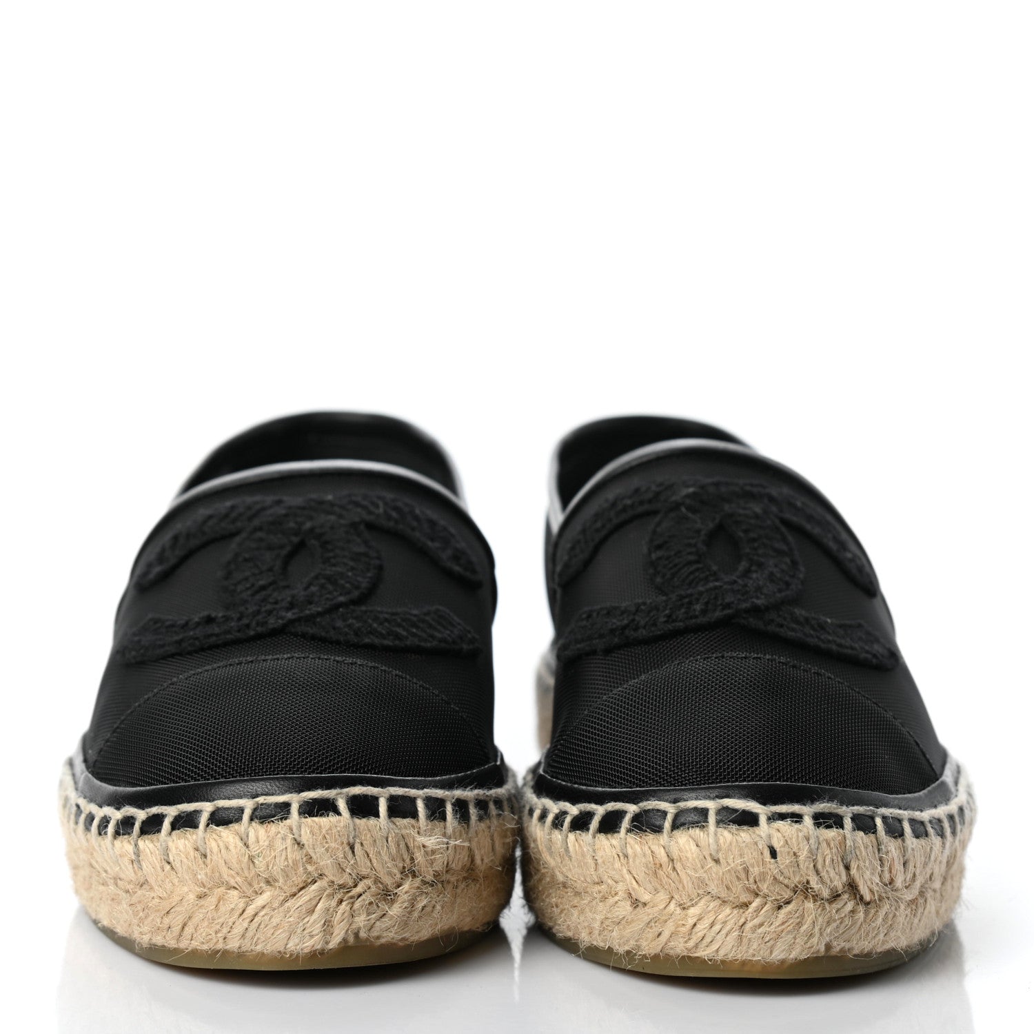 Chanel Mesh Grosgrain CC Espadrilles 36 Black 2 of 8