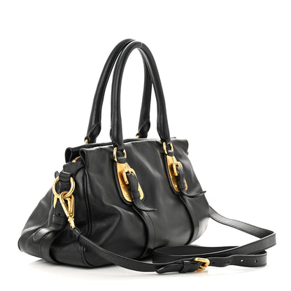 Prada Soft Calf Shopping Satchel Black 3 of 11